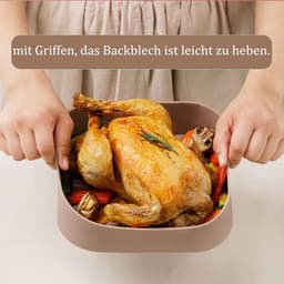Siliconen Airfryer Mand 205 cm - Heteluchtfriteuse Accessoires - Geen Harde Reiniging - Airfryer Oven - Bruin Air Fryer Silicone Pot — thumbnail 2