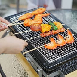 Buitenkado Hibachi Tafelgrill - compacte buitenbarbecue - rechthoekig - Keramische Japanese tafelgrill - houtskool - 2 t/m 6 personen — thumbnail 4