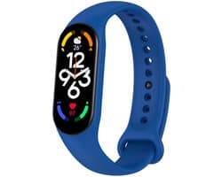Siliconen Smartwatch bandje - Geschikt voor Xiaomi Mi Band 7 siliconen bandje - blauw - Strap-it Horlogeband / Polsband / Armband