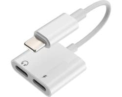 4 in 1 Oplaad Adapter - Geschikt Voor Apple iPhone 12 - 80 mm - Wit