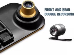 TechU™ Dashcam Voor en Achter Camera – M30 Zwart – Dashboardcamera – 4.3” Scherm & 12” Spiegel – G-sensor – Bewegingssensor – Loop recording – Nachtvisie – 150° Wijdhoeklens – Incl. Achteruitrijcamera - voor auto — thumbnail 5