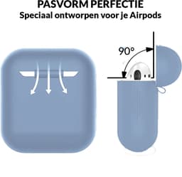 AirPods Hoesje voor Apple AirPods 1 & 2 – Babyblauw - Siliconen Beschermende Case — thumbnail 4