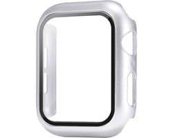 Full Body Case geschikt voor Apple Watch 45mm Series 7 / 8 | Ingebouwde Glazen Screenprotector | 360 Hoesje | Geschikt voor 45mm geschikt voor Apple Watch Series 7 / 8 zilver