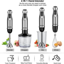 Jurrys Blender - Mixer - Stamper - 1200W - 4 in 1 - Roestvrijstaal - High power - Smoothie — thumbnail 3