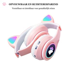 KINSI Bluetooth Gaming Headset - Stylish Kat Oor Design met LED - Verlichting! Perfect voor Meisjes, Compatibel met Alle Apparaten (Tablet / Computer / Telefoon) — thumbnail 6