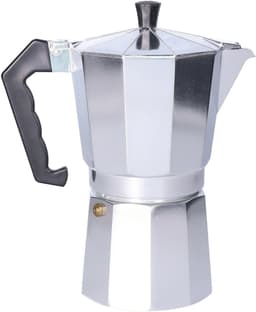 Zilveren percolator / espresso apparaat voor 9 kopjes - 400 ml - Koffiezetapparaat - Koffiezetter voor camping/caravan — thumbnail 4