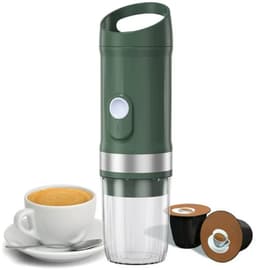 Draagbare koffiemachine - Draagbare espressomachine -Draagbaar Koffiezetapparaat-Koffie Druppelhouder-Snelle Waterverwarming - Capsules & gemalen koffie - 20 bar - Draagbare koffiemachine -Reis & camping koffiezetapparaat - zwart — thumbnail 2