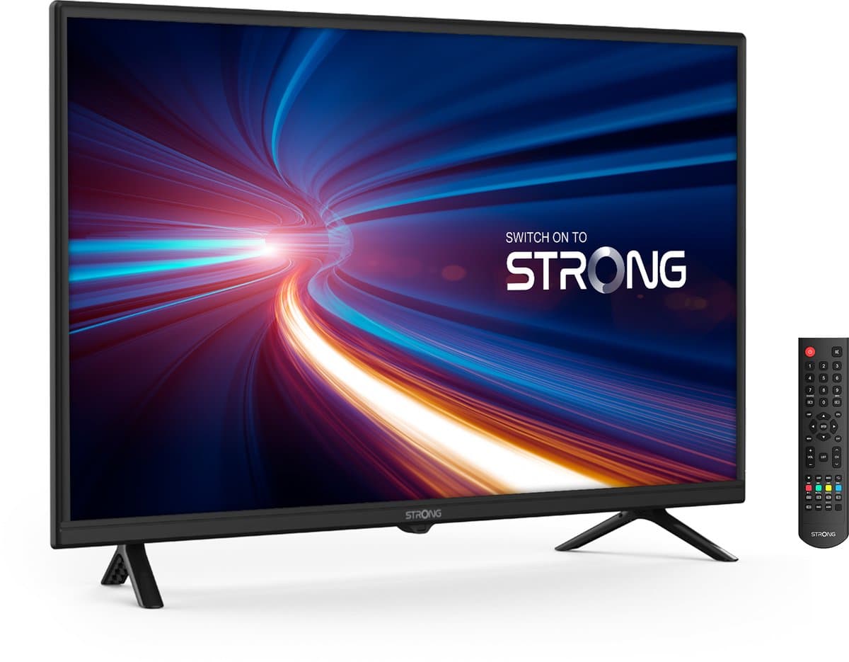STRONG - HDTV 32" (80 cm) SRT32HF2003 - Drievoudige tuners - 2 HDMI-poorten (1 ARC) + 1 USB-poort + Optisch + Mini-AV + Terrestrisch/Sat - Zwart — afbeelding 1