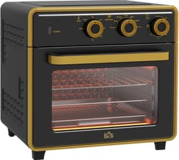 ZYLARO Airfryer oven - Vrijstaande Elektrische Oven - AirFryer, Bakken, Grillen en meer - 20 Liter - 1400 Watt - Vintage metaal zwart en geel — thumbnail 1