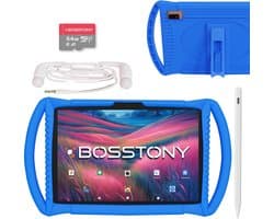 Bosstony Snelle Kids Tablet 10 inch - Ouderlijk Toezicht - 6000mAh Batterij - 192 GB - Incl Beschermpakket - Kindertablet vanaf 3 jaar - Tablet Kinderen
