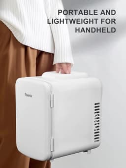 4 liter/6 blikjes draagbare mini-koelkast voor persoonlijke koelkast - huidverzorging cosmetica - slaapkamer kantoor auto - freonvrij — thumbnail 3
