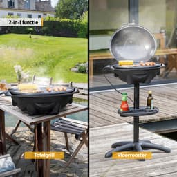 TZS First Austria Elektrische BBQ - met Grillplaat - 2400 W - Grilloppervlak 44 x 33.5cm - Zwart — thumbnail 2