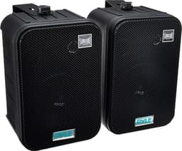 Pyle Home PDWR50B waterbestendig universeel duo luidsprekersysteem binnen-buiten - Zwart - Zwembad — thumbnail 1