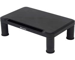 BRASQ Monitorstandaard Zwart MS100 - Monitorverhoger voor Laptop of Beeldscherm - In hoogte verstelbaar 38x24x11,2 cm