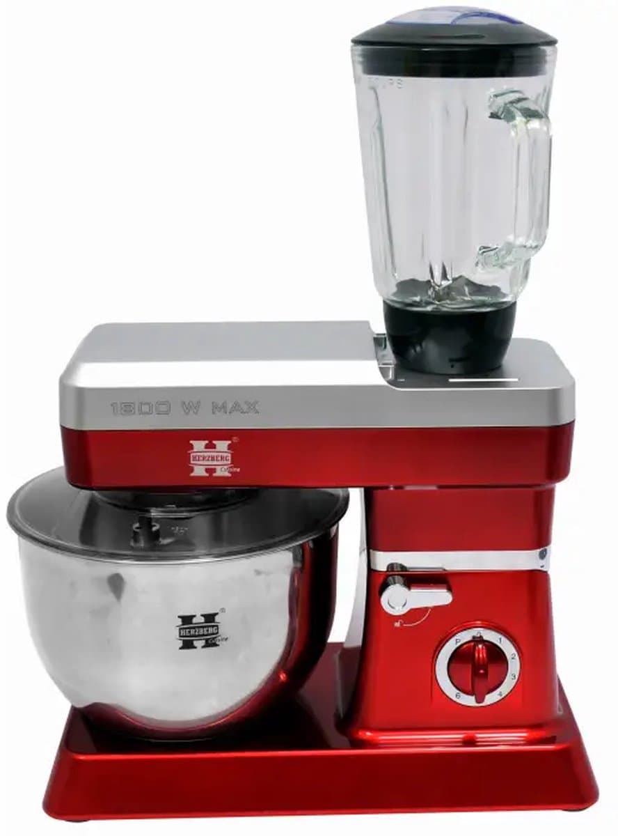 Herzberg Cooking Herzberg Hg-5065: 2 In 1 6,5L Standmixer En 1,7 Blender - 1200W Rood — afbeelding 1