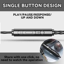 Universele in-ear hoofdtelefoon met afstandsbediening en microfoon zwart — thumbnail 2