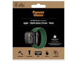 PanzerGlass Screenprotector geschikt voor Apple Watch - 41 mm Glazen | PanzerGlass Full Body Protector - Case Friendly - Zwart