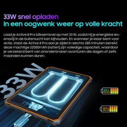 Blackview Active 8 Pro - Tablet - 16GB RAM - 256GB - Dual 4G SIM+WiFi - 10.36 inch - 22000mAh - Octa Core - Android 15 - 48MP+16MP - IP68 Waterdicht - Met toetsenbord - Zwart — thumbnail 4