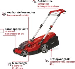 Accu Grasmaaier 36V met Mulching Functie en 45L Opvangzak voor Gazons tot 450 m² — thumbnail 3