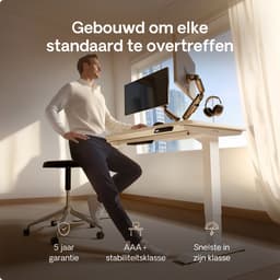 Desktronic HomePro Zit-sta Bureau Elektrisch In Hoogte Verstelbaar, 200x80cm Wit/Wit, Stille Dubbele Motor, Hoogte 62-126cm — thumbnail 3
