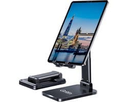 Verstelbare Tablet- en Telefoonhouder - Universele Opvouwbare Standaard voor Tablets en Smartphones van 4-12,9 Inch