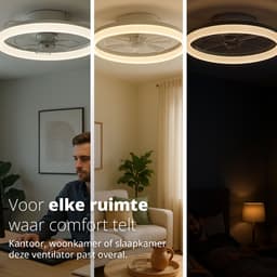 FlinQ AeroGlow Smart Plafondventilator met Verlichting - Ventilator voor aan het Plafond - Ideaal voor op de Slaapkamer - Bestuurbaar met App of Afstandsbediening — thumbnail 5