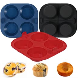 Ibenzoa® Muffin- en Bakvorm Set van Siliconen voor Airfryer en Oven, 3 Stuks, Antiaanbaklaag, Handige Handgreep — thumbnail 1