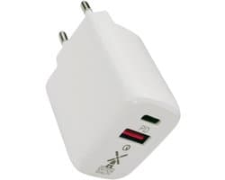 Dutch Quality® USB C 30 Watt Adapter oplader USB stekker - Telefoon oplader - Snellader - USB-C PD Fast Charge - USB-A Quick Charge 3.0 - Geschikt voor smartphones, tablets, headphones, speakers en e-readers - Oplaadblok