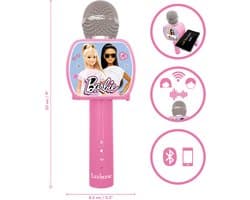 Barbie Draadloze Microfoon met luidspreker, stemvervormer, uitschuifbare telefoonhouder en Bluetooth-optie