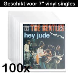 Singles Buitenhoezen voor 7 inch Vinyl – 100 stuks – VinylCare Essential ShieldSleeve – Hoes geschikt voor 7" Vinyl en 45 Toeren Singletjes – Beschermhoezen voor Singletjes – Buitenhoezen – Transparant – Polyethyleen – 100 Micron — thumbnail 1