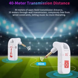 2.4G Draadloos Gitaarsysteem Oplaadbaar – Transmitter & Receiver Set – Real-time Signaaloverdracht – Zwart — thumbnail 5