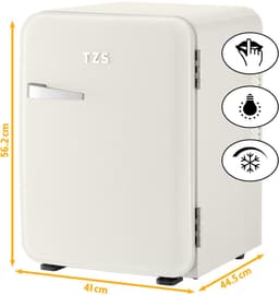TZS First Austria Mini koelkast - Minibar - 40 liter - Vrijstaand - Volledig stil 22dB - Retro - Crème — thumbnail 4