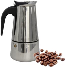 Gerimport Espresso koffiemaker - voor 4 kopjes - Percolator - RVS - zilver - 16 cm - Mokkakan — thumbnail 2