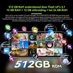 Blackview BL9000 - Robuuste Smartphone - 5G - 24GB RAM - 512GB - 120Hz 6.78'' FHD - 8800mAh/120W - 50MP+50MP - IP68 Waterdicht - 1.32" Achterkant Dsiplay - NFC - GPS - Goud — thumbnail 8
