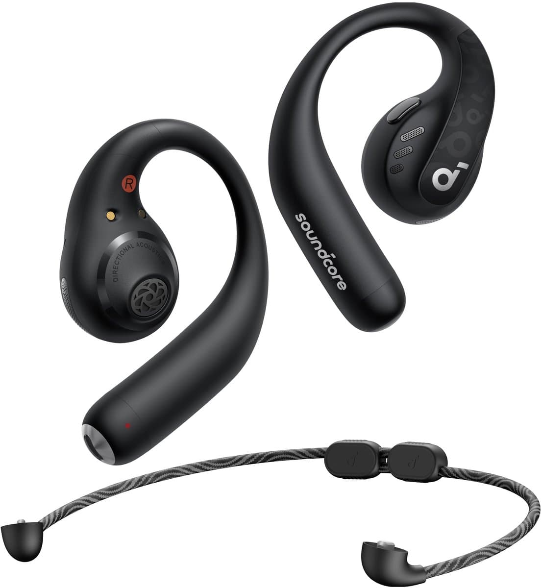 soundcore AeroFit Pro Open-Ear Oordopjes - Met nekband - Zwart — afbeelding 1