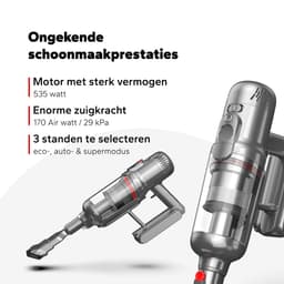 Puppyoo T12 Mate Steelstofzuiger met Dubbele Borstelkop - Handstofzuiger - Zilver — thumbnail 2