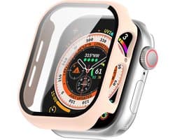 By Qubix - Apple Watch Hard Case Waterproof - Lichtroze - Geschikt voor Apple Watch 46mm hoesje - screenprotector - Bescherming iWatch - Bescherm hoesje