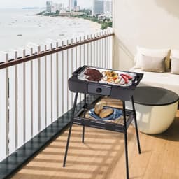Royalty Line® SBGT2000 Elektrische Barbecue - Indoor en Outdoor BBQ - Staand Tafelbarbecue - 2000W Elektrische Grill - 42 x 24 cm Grilloppervlak - Geen Roook - Zwart — thumbnail 2