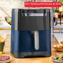 Tefal Easy Fry & Grill EY8014 XXL 6,5L - 2-in-1 Heteluchtfriteuse met Uitneembare Verdeler - Blauw Airfryer met 8 Automatische Kookprogramma's - Beste Grote Airfryer van Tefal - Digitaal Display - Extreem stil - Koken Zonder Olie - Anti Aanbaklaag — thumbnail 7