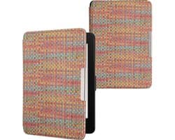 kwmobile ereader hoesje geschikt voor Amazon Kindle Paperwhite - Case met magnetische sluiting - Hoes voor e-reader in geel / rood / groen - Kleurrijk weefpatroon design