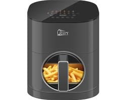 Uten Airfryer XXL 200E - Dual Blaze Technologie - Hetelucht friteuse - 5.5 liter - 14 programma's - 40ºC tot 200ºC - PFAS vrij - 2000W - Rond Venster - Grijs