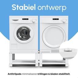 Bodo® - Wasmachine Verhoger - Dubbel - Kast - Ombouw met Plank - Wit - 127x54x31cm — thumbnail 5