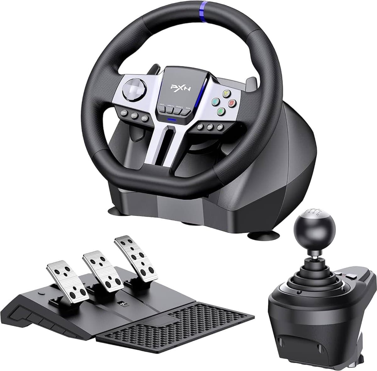 PXN - V9 Gen 2 - Race Stuur - Met Pedalen en Shifter - 270/900°- Game Stuur - Geschikt voor PS4 - Xbox One - PC - Xbox Series X|S - PS3 - Met App — afbeelding 1