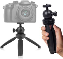 Overmax Tripod Stand Mini – Compact Verrijdbaar Statief – Tot 2 kg – 1/4” Schroefdraad – Inklapbaar tot 20 cm – Lichtgewicht & Duurzaam – Geschikt voor Projectoren, Camera’s en Meer – Verstelbare Beeldhoek – Voor Thuisbioscoop en Presentaties — thumbnail 1