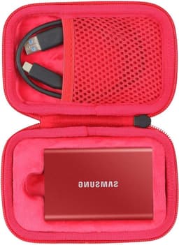 Hard Travel Case voor Samsung T7 / T7 Touch - Beschermhoes voor Externe SSD - Rood, Duurzaam en Compact — thumbnail 1