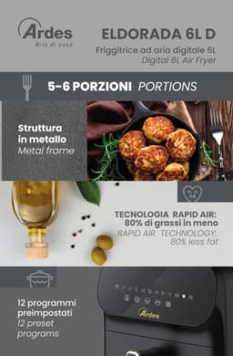 Heteluchtfriteuse - Airfryer - Gezond Frituren - Digitale Touch Control - 6 Liter - Zwart — thumbnail 3