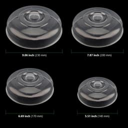 Dailygoods- Voedselafdekkingen Set van 8 - Kunststof Plaatafdekkingen - Hittebestendig - Stoomventilatiegat - Maten 14/17/20/23 cm - Transparant PP-plastic - Magnetronhoezen — thumbnail 5