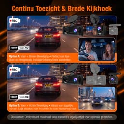 MrGoods Dashcam Auto - Triple Lens Dashcam Voor Achter Binnen Camera - Wifi - 1080P Full HD - Nachtzicht - G-Sensor - Parkeermodus - Looprecording — thumbnail 4