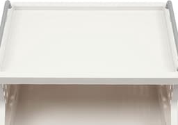 Waskast met Wielen - Kleding Organizer - Sorteren en Opbergen - Vier Compartimenten - 110 cm Hoog - Wit Grijs — thumbnail 5