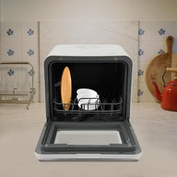 Mini Vaatwasser - Tafelmodel Compact - Hygiënisch Afwassen - Hete Lucht Drogen - 6 Liter Tank - Wit — thumbnail 4